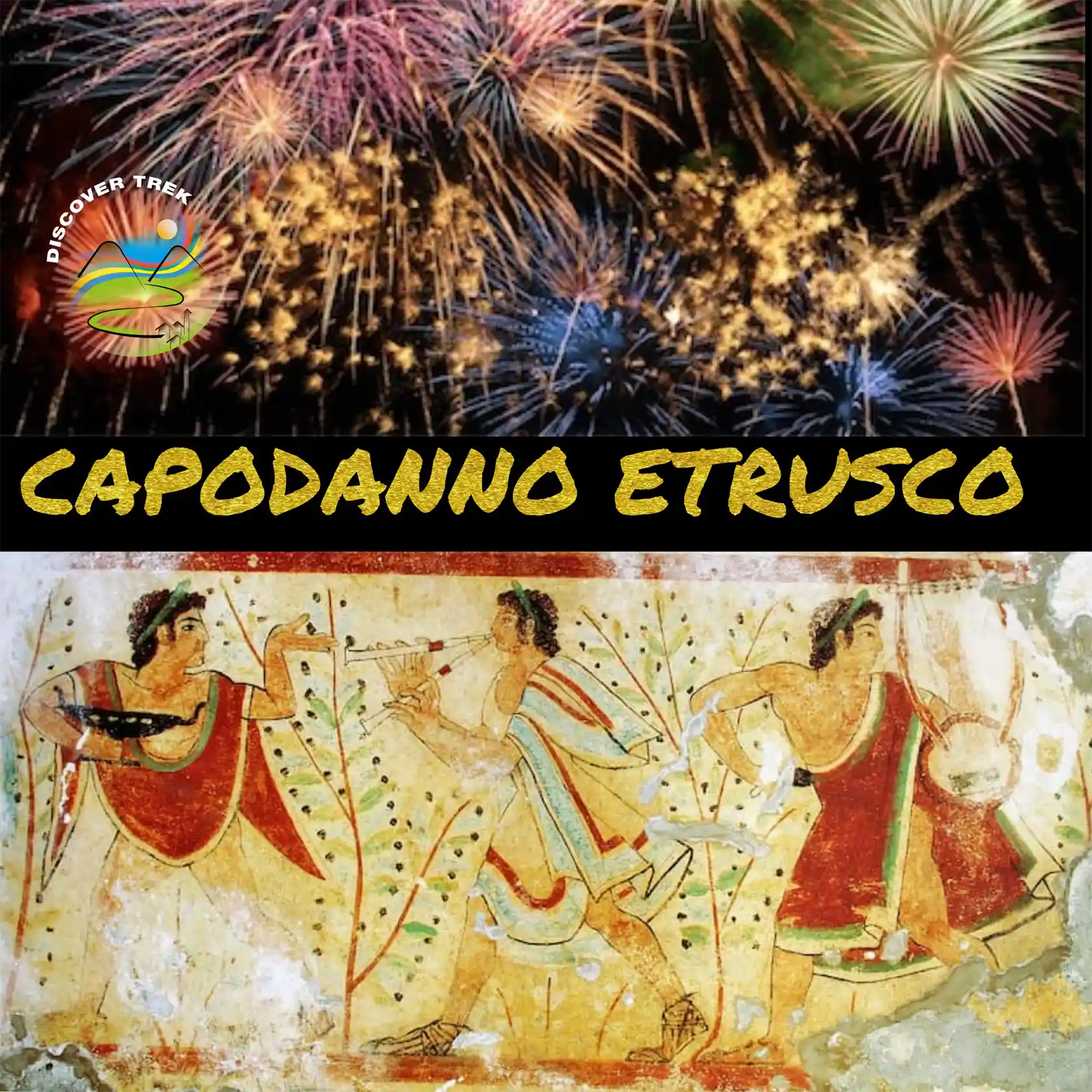 Capodanno Etrusco a Tarquinia, raffigurante figure allegoriche dell'antichità